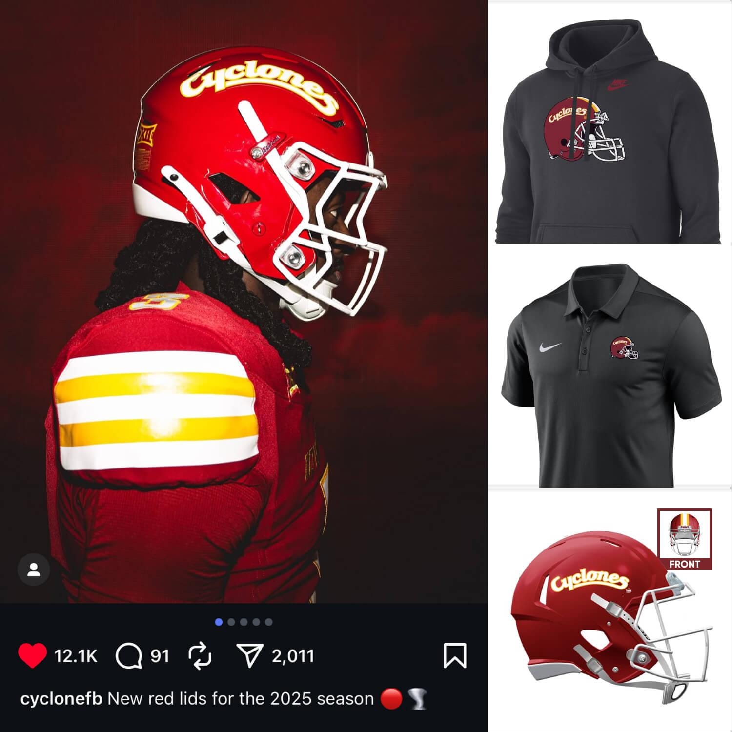 2025 Cyclones Helmet Gear